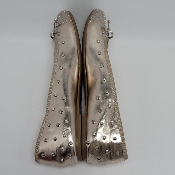 Nine West Women's Metallic Curvy 3 Bow Tie Studded Ballet FlatsSize 9.5 M - Picture 9 of 13